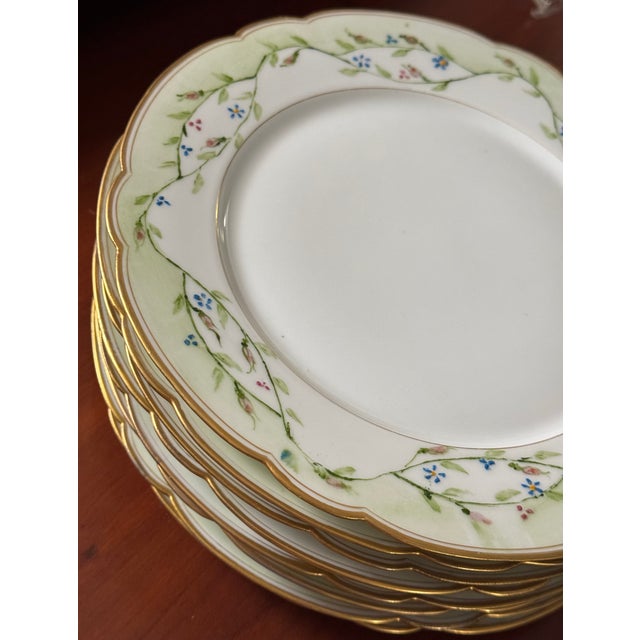 Traditional Antique Ginori Made in Italy Gold Gilt Hand Painted Plates - Set of 8 For Sale - Image 3 of 15