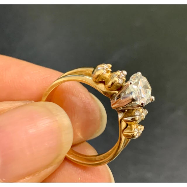 Transparent 1.0 Carat Pear Shape Center Diamond Engagement 14 Karat Yellow Gold Ring For Sale - Image 8 of 18