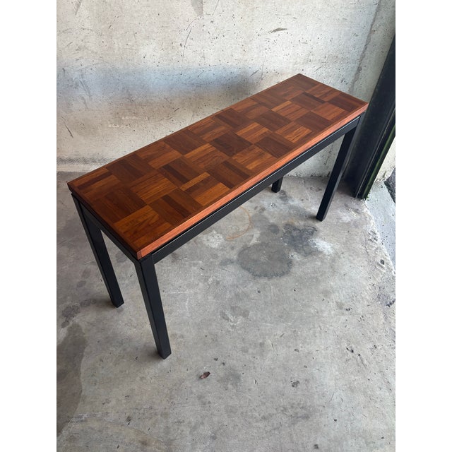 J.B. Van Sciver Company 1950s j.b. Van Sciver Parquet Top Console Table - Mid-Century Modern For Sale - Image 4 of 9