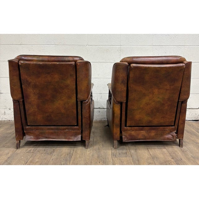 Brown Vintage Stratalounger Tufted Vinyl Recliners - Pair For Sale - Image 8 of 18