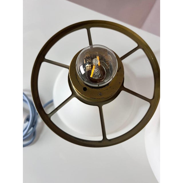 White Mushroom Table Lamp from Glashütte Limburg For Sale - Image 9 of 11