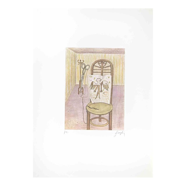 Enrico Benaglia, The Barber, Lithograph, 1990s For Sale