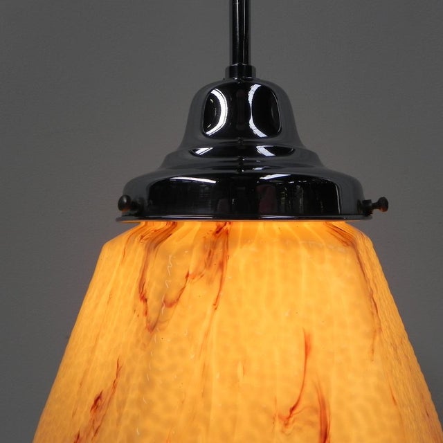 Art Deco Hanging Lamp with Marbled Hexagonal Shade, 1930s For Sale - Image 17 of 18