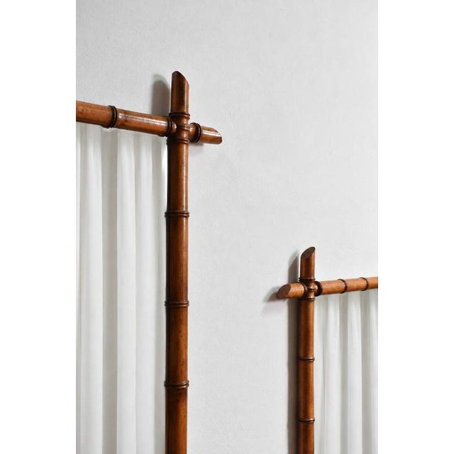 1920s Wooden Faux Bamboo Mirrors, 1920s, Set of 2 For Sale - Image 5 of 6