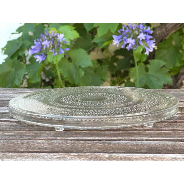 1960s Vintage Pressed Molded Glass Trivets with Beaded Decoration, France, 1960s, Set of 2 For Sale - Image 5 of 5