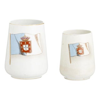 19th Century Earthenware Mugs from Massarelos, Set of 2 For Sale