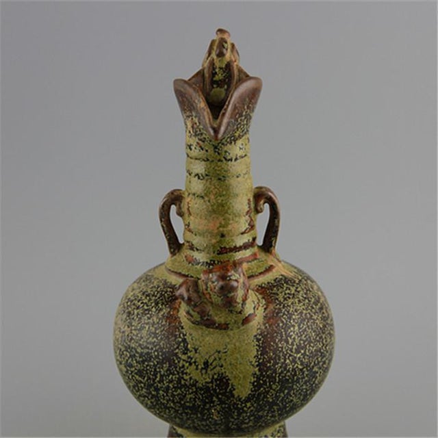 1930s Tea-Dust Glazed Ewer With Dragon Spout and Handle For Sale - Image 5 of 5