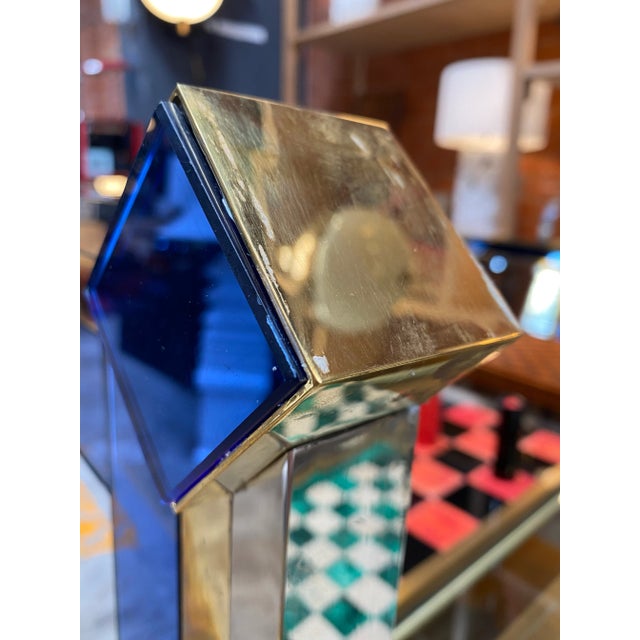 Metal 1980s Italian Mid Century Modern Oversized Wall Mirror For Sale - Image 7 of 10