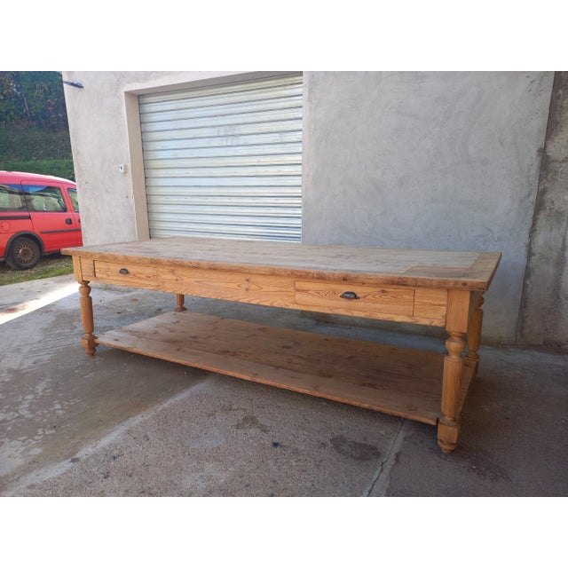 Large Dining Table with Drawers, 1890s For Sale - Image 15 of 18