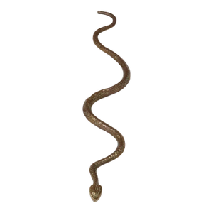 Art Deco Hammered Cast Brass Snake Form Serpentine Sculpture