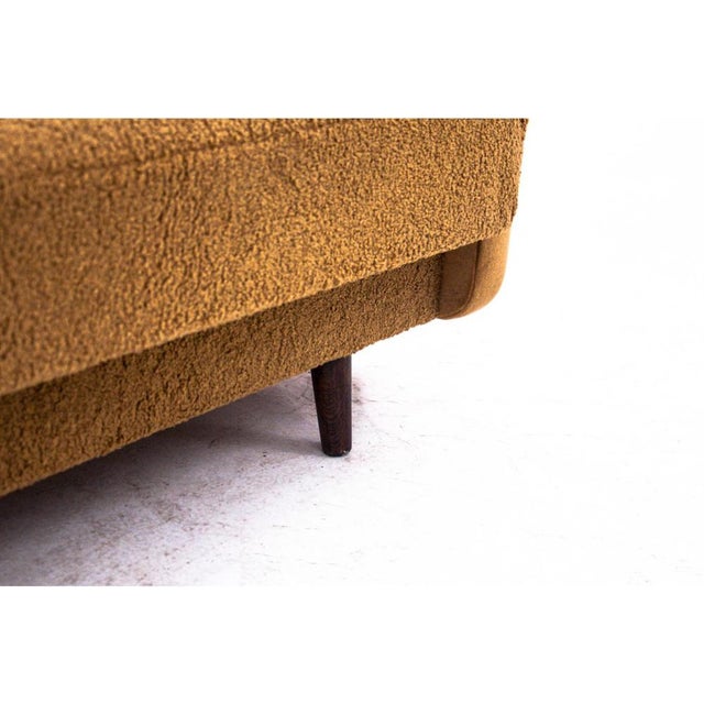Brown Mid-Century Modern Yellow Bouclé Sofa, Denmark, 1960s For Sale - Image 8 of 11