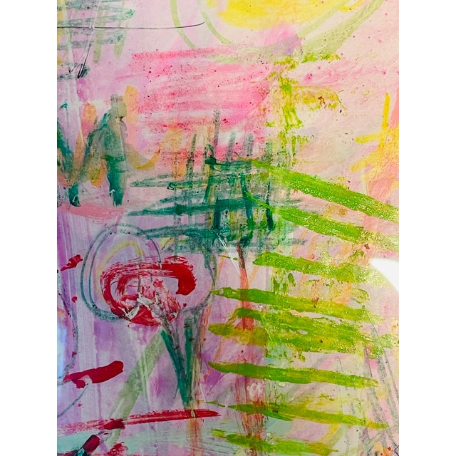 Abstract Abstract Mixed Media With Markers by Elia Framed For Sale - Image 3 of 3