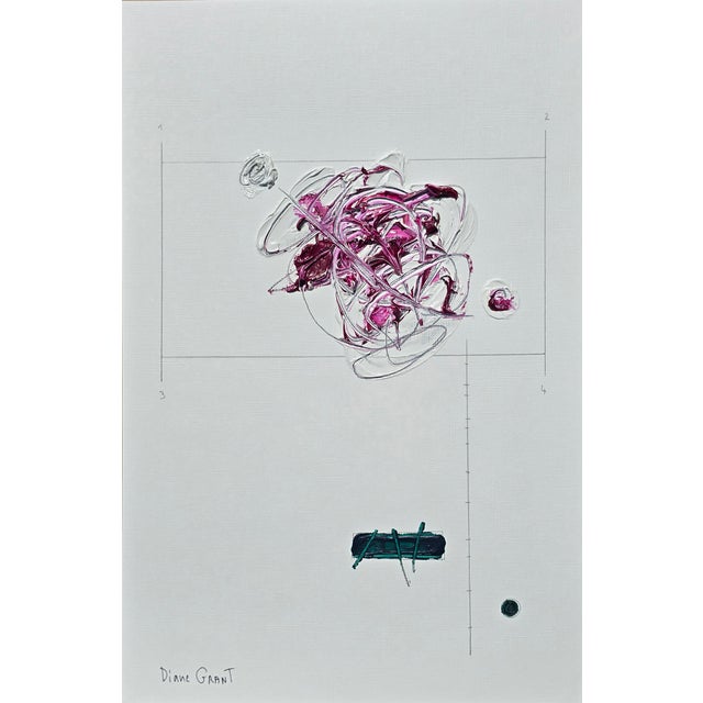 Contemporary Framed Organic Modern Original Flower Painting by Diane Grant For Sale - Image 3 of 8