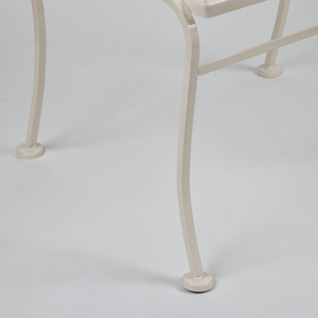 Metal Vintage Iron Outdoor Dining Chairs W/ Metal Mesh Seats + Backs | Set of 8 For Sale - Image 7 of 14