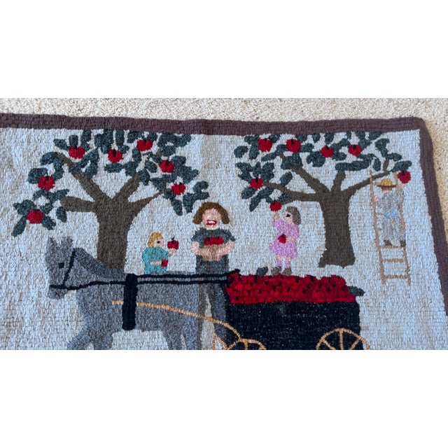 Antique Textile Pictorial Horse Cart Folk Art, Handmade, Rare C1910 Americana For Sale - Image 11 of 18