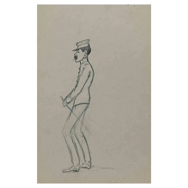 Pierre Georges Jeanniot, Man, Original Drawing, Early 20th-Century For Sale