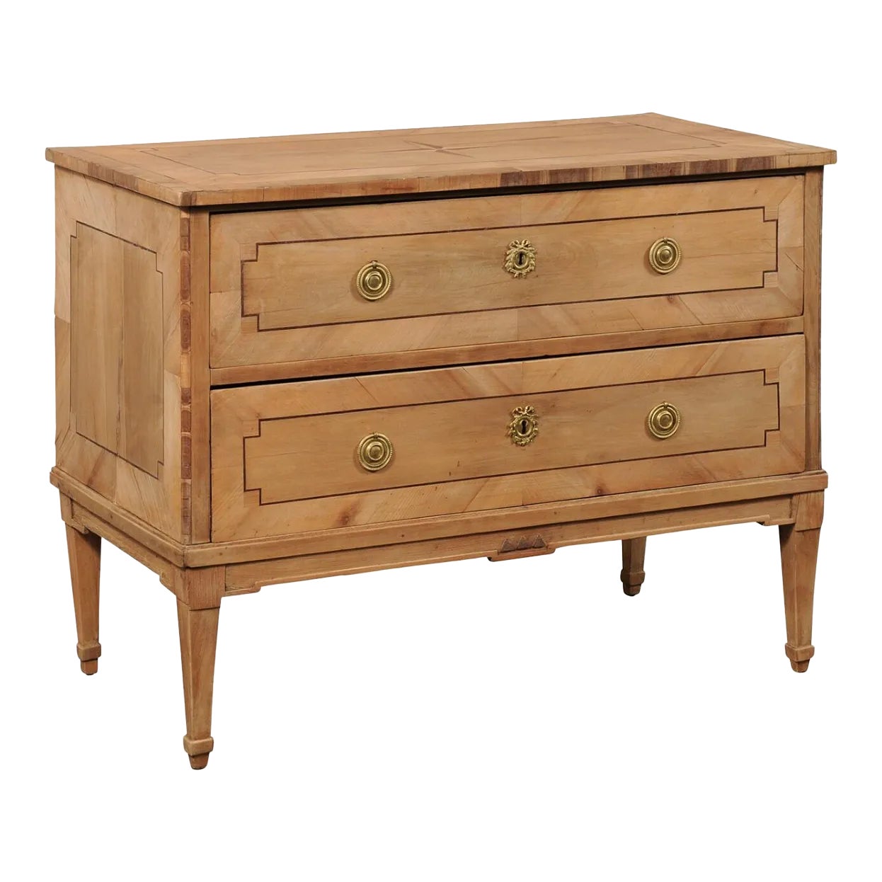 French Antique Raised Chest, Star Inlay Top | Chairish