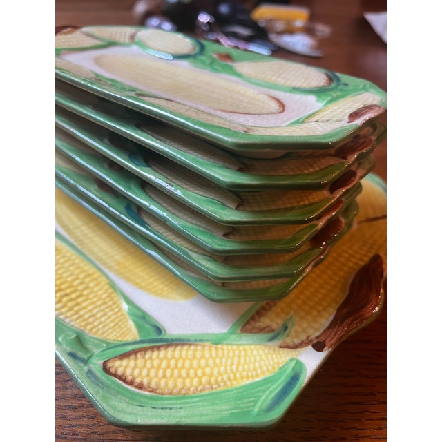 1970s Mid-Century Modern Collection of Ceramic Corn Serving Dishes - Set of 7 For Sale - Image 4 of 9