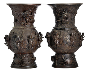 Meiji Japanese Vase, 1912, Set of 2