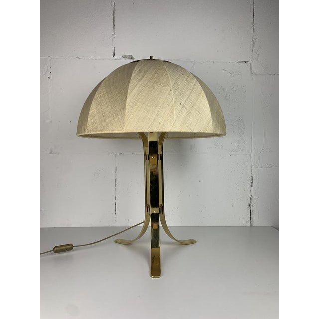 Mid-Century Modern Large Mid-Century Space Age Brass Mushroom Table Lamp, 1960s For Sale - Image 3 of 18