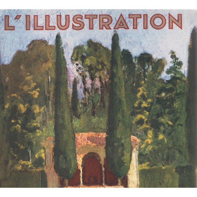 This is the original cover art lithograph of a 1932 French special edition magazine that featured "La Jardin" (the...