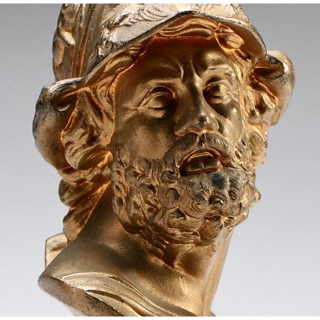 Grand Tour Antique Gilt Bronze Bust of Ajax the Great Greek Soldier For Sale - Image 3 of 6