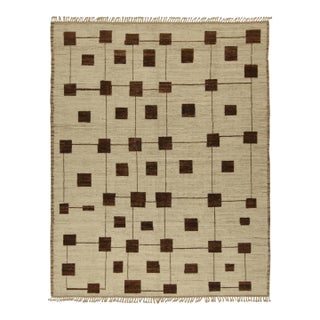 Rug & Kilim’s Modern Rug with Beige-brown Geometric Patterns - 5x8 For Sale