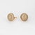 Vintage Portuguese 19k Yellow Gold Stud Earrings Buttons Satin Finish, Pair For Sale - Image 4 of 5
