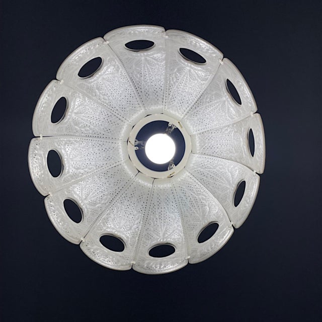 Farmhouse White Acrylic Modular Hanging Light Small Chandelier, Ukraine, 1970s For Sale - Image 6 of 16