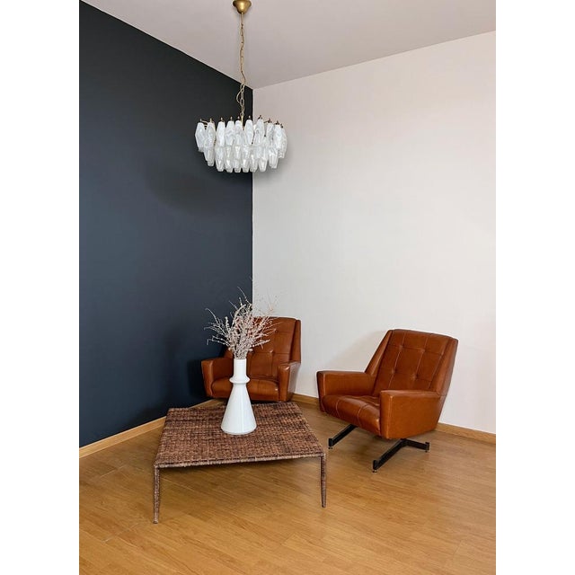 Murano Poliedri Chandelier with White Alabaster Glasses by Carlo Scarpa For Sale - Image 17 of 18