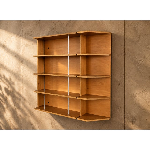 Mid-Century Modern Vintage Wall-Mounted Bookcase, 1980s For Sale - Image 3 of 9