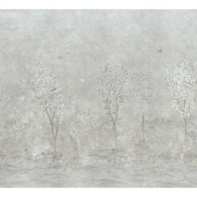 SAMPLE - Schumacher X Colette Cosentino Sublime 4 Panel Set In Grisaille For Sale