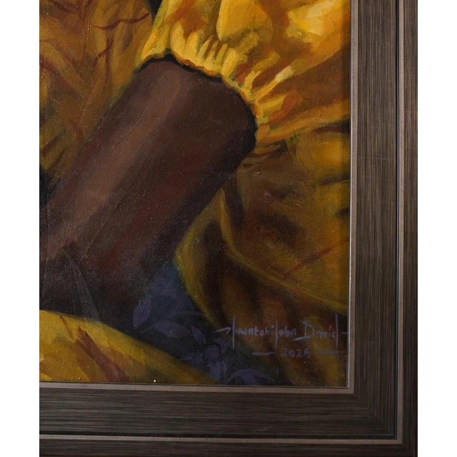 Contemporary "My Color, My Identity Ii" Contemporary Portrait Painting by Oluwatobiloba David, Framed For Sale - Image 3 of 3