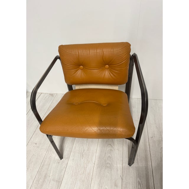 Brown Italian Leather Chairs, 1970s, Set of 4 For Sale - Image 8 of 15