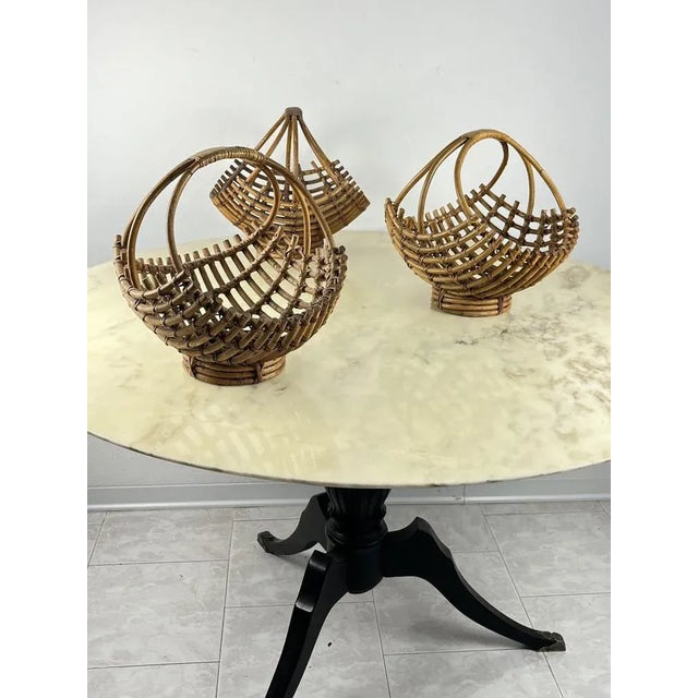 1960s Bamboo Baskets, Italy, 1960s, Set of 3 For Sale - Image 5 of 13