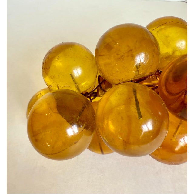 1960s Mid-Century Modern Golden Yellow Lucite Grape Cluster Sculpture For Sale - Image 5 of 7