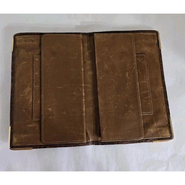 Antique Early 20th Century Crocodile Skin & 9ct Gold Gentlemans Wallet For Sale - Image 11 of 18
