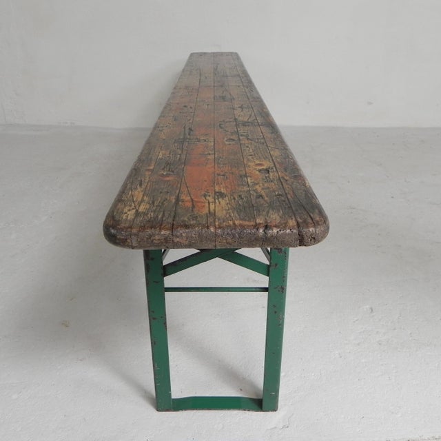 Folding Bench in Steel and Pine, 1960s For Sale - Image 4 of 18