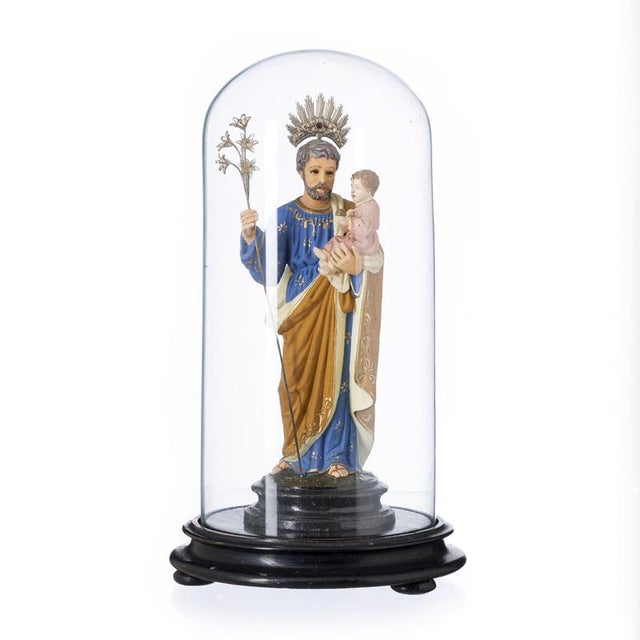 Portuguese Artist, Saint Joseph with Child, 19th Century For Sale - Image 6 of 6