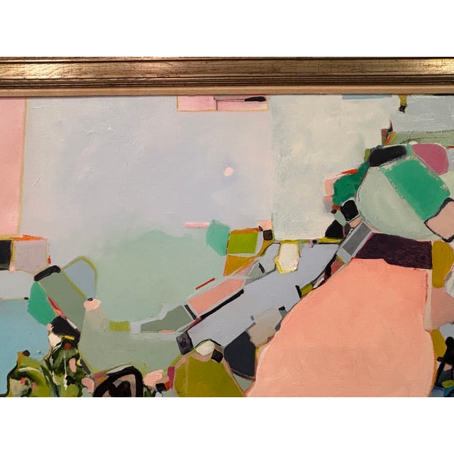 Large Scale Framed Original Abstract Oil Painting Titled "New Chapter" on Repurposed Linen Canvas by Kendra Dennis For Sale - Image 15 of 18