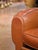 Art Deco Mid-Century French Art Deco Style Club Chair in Brown Bonded Leather For Sale - Image 3 of 8