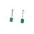 Natural Emerald Diamond Dangle Earrings 14k W Gold 3 TCW Certified For Sale - Image 9 of 10
