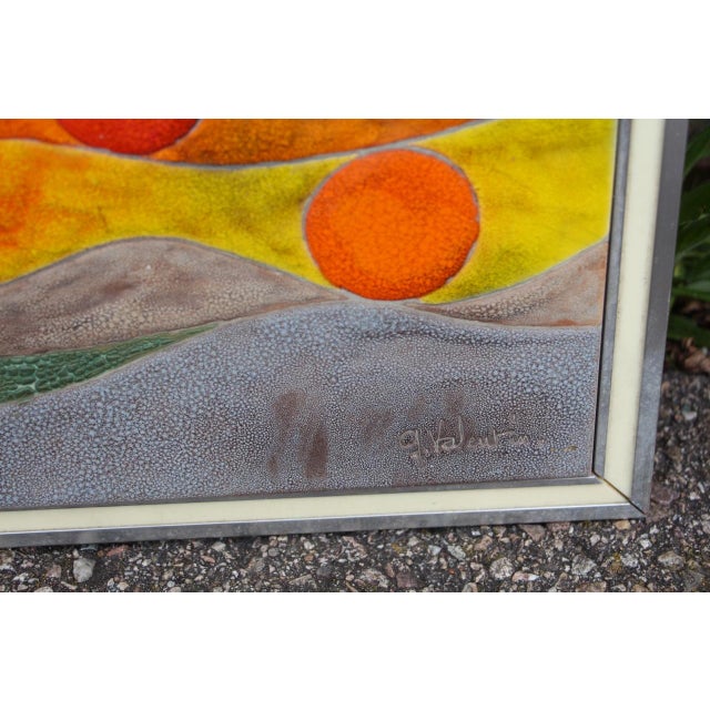 1960s Large Ceramic Wall Panel from Gilbert Valentin, 1960s For Sale - Image 5 of 8