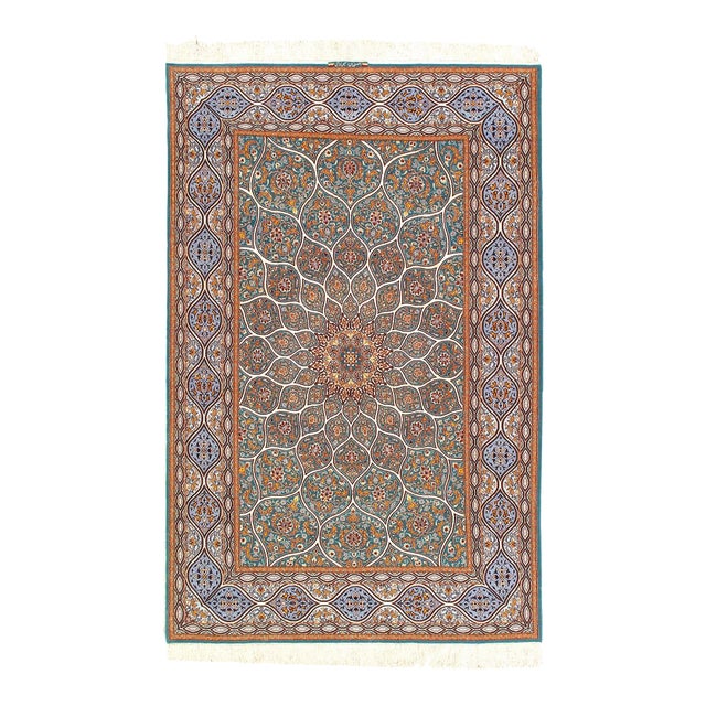 Pasargad DC Fine Hand Knotted Silk & Wool Rug For Sale