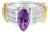 Marquise Amethyst & Diamond Accented Engagement Ring, Size 4 For Sale