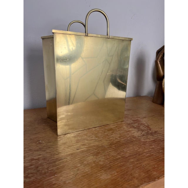 1970s Italian Brass Magazine Holder For Sale - Image 4 of 6