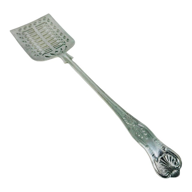 Vintage English Silver Plate Epns 13 1/4" Victorian Style Slotted Asparagus Server For Sale
