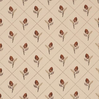 Schumacher Holden Hand Print Fabric In Flax For Sale