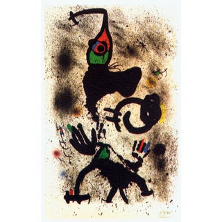 1979 Joan Miro 'Traversing' Surrealism Multicolor Usa Offset Lithograph For Sale