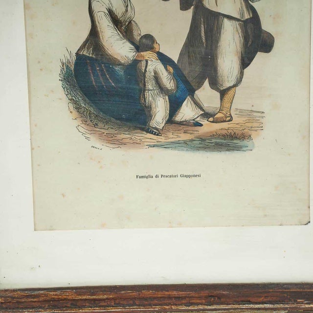 Auguste Walhem Print "Japanese Fisherman Family", 20th Century